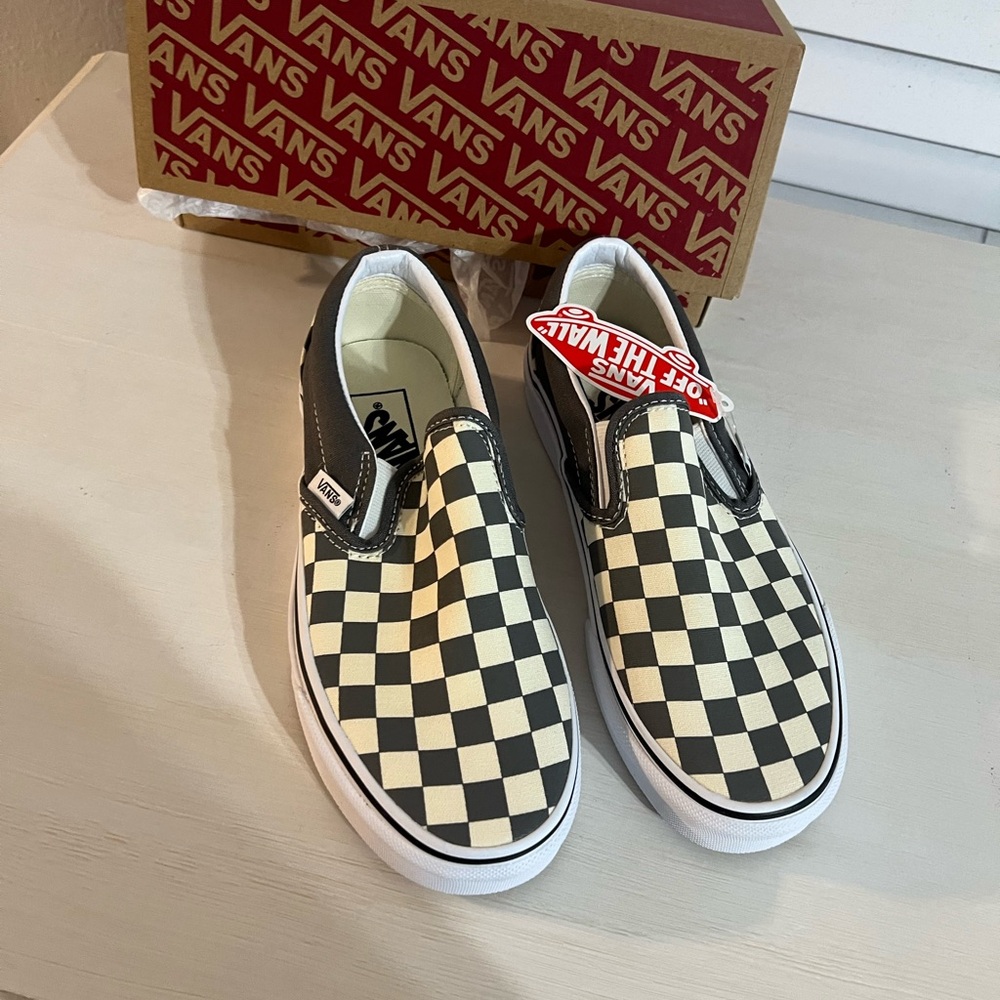 Vans Black and Cream Checkerboard Sneakers